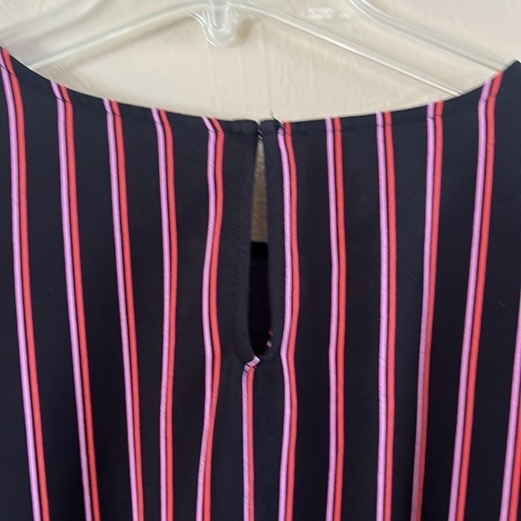 Worthington Women’s Blouse Flutter Sleeves Relax Fit Black Pink Stripes Size 0X - Picture 6 of 13